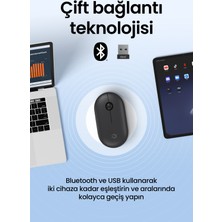 Daxi MX300 Mobile Pro Sessiz Kablosuz Mouse Bluetooth ve 2.4ghz Wireless Bağlantı