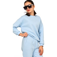 ERDEM KIDS Kız Çocuk Paçası Lastikli 3 Iplik Şardonlu Içi Pamuklu Basic Bisiklet Yaka Eşofman Takımı