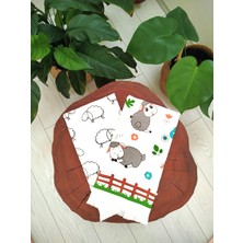 Cnr Garden 2'li Pamuklu Baskılı Havlu Seti 30X50-40X60 cm El Yüz Mutfak Havlusu Yumuşak Desenli Su Emici Set