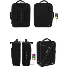 Case Club 1407 Sırt Çantası 15,6 Inç USB Aparatlı Omuz Askılı Su Geçirmez Kumaş
