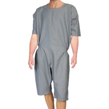 Brediawro S - Özel Tasarım Kısa Kol S Beden Gri Renk & Demans Hasta Tulumu