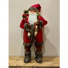 Noel Baba, 2025 Yeni Yıl Hediyesi, Işıklı Noel Baba, Yılbaşı Hediye Paketlı Noel Baba, 114CM