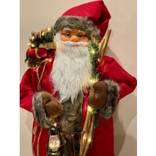 Noel Baba, 2025 Yeni Yıl Hediyesi, Işıklı Noel Baba, Yılbaşı Hediye Paketlı Noel Baba, 114CM