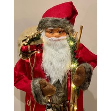 Noel Baba, 2025 Yeni Yıl Hediyesi, Işıklı Noel Baba, Yılbaşı Hediye Paketlı Noel Baba, 114CM