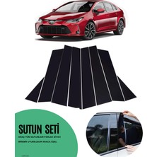 Car Pazar Toyota Corolla 2019 ve Sonrası Sutun Seti Piano Black Parlak Siyah Kapı Direk Kaplaması