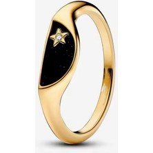 Hector Co Jewellery 925 Ayar Gold Renk Iki Yarı Parçalı Mine Mühür Yüzük