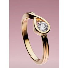 Hector Co Jewellery Sonsuzluk Taşlı Gold Renk Yüzük