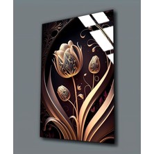 Harikabirev Kırılmaz Cam (Temperli) Soyut Gül Tablosu 05