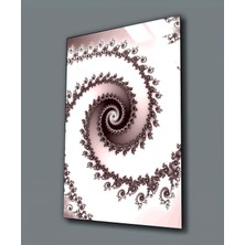 Harikabirev Kırılmaz Cam (Temperli) Mor Beyaz Spiral Soyut Tablosu
