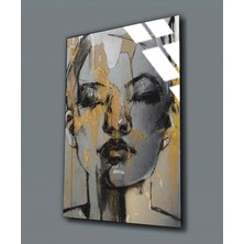 Harikabirev Kırılmaz Cam (Temperli) Gold-Kadın Tablosu 04