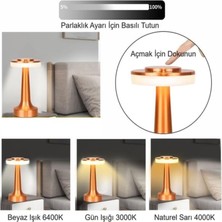 Kenly Retro Şarjlı Dekoratif Dokunmatik Metal Masa Lambası 3 Renk