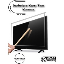 Dkm 65" Inç 165 Ekran Tv Ekran Koruyucu Lüx Şeffaf Kırılmaz Televizyon Darbe Önleyici