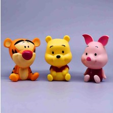 Winnie The Pooh Tiger Piglet 3'lü Figür Set Koleksiyon Hobi Masaüstü Süs