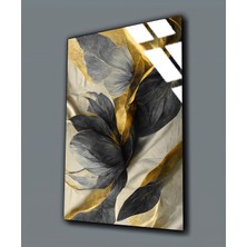 Harikabirev Kırılmaz Cam (Temperli) Sarı-Mavi Soyut Tablo 03