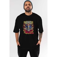 ankhisesDoctor Strange (1) Ön Baskılı Siyah Oversize T-Shirt Bisiklet Yaka Erkek Kadın
