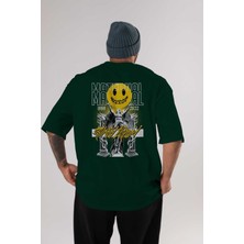 Ankhises Maternal Street Arka Baskılı Zümrüt Yeşili Oversize T-Shirt Unisex Erkek Kadın Bisiklet Yaka