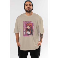 Ankhises Rias Gremory 10 Anime Ön Baskılı Bej Oversize T-Shirt Erkek Kadın