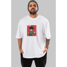 ankhises Gon Freecss Hunter x Hunter 5 Anime Ön Baskılı Beyaz Oversize T-Shirt Erkek Kadın