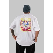 ankhisesDoctor Strange (1) Arka Baskılı Beyaz Oversize T-Shirt Bisiklet Yaka Pamuk Erkek Kadın
