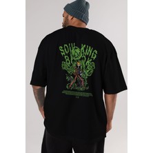 ankhises Soul King Brook Anime Arka Baskılı Siyah Oversize T-Shirt Erkek Kadın