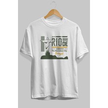 ankhises Rio De Janerio Ön Baskılı Beyaz Oversize T-Shirt  Erkek Kadın Bisiklet Yaka