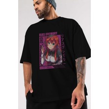 ankhises Rias Gremory 10 Anime Ön Baskılı Siyah Oversize T-Shirt Erkek Kadın
