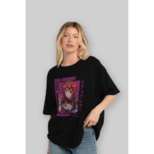 ankhises Rias Gremory 10 Anime Ön Baskılı Siyah Oversize T-Shirt Erkek Kadın
