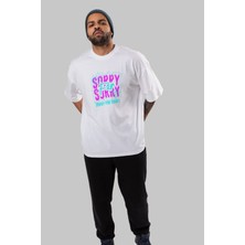 ankhisesSorry For Sorry Ön Baskılı Beyaz Oversize T-Shirt  Erkek Kadın Bisiklet Yaka