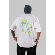 ankhises Zoro-One Pıece (2) Anime Arka Baskılı Beyaz Oversize T-Shirt  Pamuk Erkek Kadın