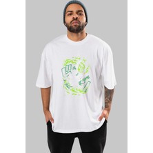 ankhises Zoro-One Pıece (2) Anime Ön Baskılı Beyaz Oversize T-Shirt Erkek Kadın
