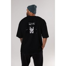 ankhises Alucard 1 Anime Arka Baskılı Siyah Oversize T-Shirt Erkek Kadın