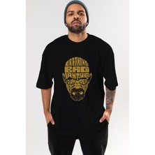 ankhises Breaking Bad Ön Baskılı Siyah Oversize T-Shirt  Erkek Kadın Bisiklet Yaka