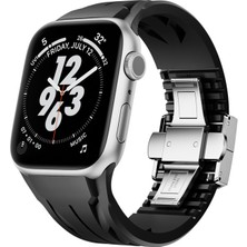 Techno Guru Apple Watch 44MM Kordon Metal Tokalı Kesilebilir Silikon KRD-127