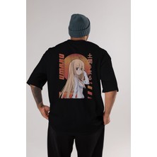 ankhises Umaru Doma 5 Anime Arka Baskılı Siyah Oversize T-Shirt Erkek Kadın