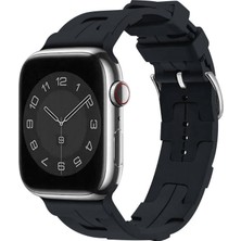 Techno Guru Apple Watch 7 45MM Kordon Silikon Yapılı Metal Tokalı KRD92