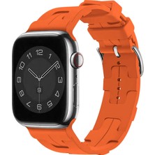 Techno Guru Apple Watch 44MM Kordon Silikon Yapılı Metal Tokalı KRD92