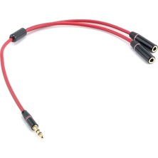 Markofist MF-SK12-R 3.5mm Stereo Kulaklık Mikrofon Çoklayıcı Ikili