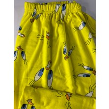 Biricik İç Giyim Tweety Desenli Süet Sarı Pijama Altı