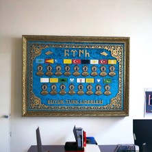 Hediye Doldur Büyük Türk Liderleri Desenli Tablo 60X80 cm
