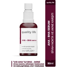 Quality Life Aha Bha Serum Canlandırıcı Cilt Tonu Eşitleyici Kırmızı Peeling Cilt Serumu %10 Aha %2 Bha Glikolik