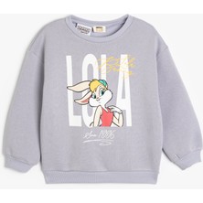 Koton Lola Bunny Sweat Lisanslı Bisiklet Yaka Uzun Kollu
