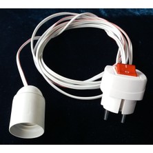 Anahtarlı Erkek Fişli, E 27 Duylu, 5 Metrelik Uzatma Kablosu