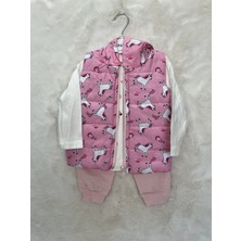 Nurcan Bebe Unicorn Desen  Şişme Yelek Üçlü Takım