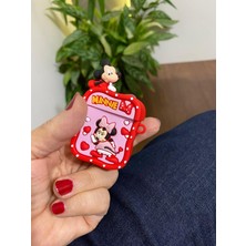 Iphone 1/2. Nesil Uyumlu Koruyucu Bluetooth Kulaklık Kılıfı  Minnie Mouse Figürlü