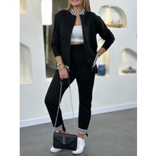 Ribanalı Ceketli 2'li Takım Siyah - Xl