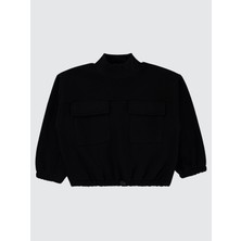 Civil Girls Kız Çocuk Sweatshirt 6-9 Yaş Siyah