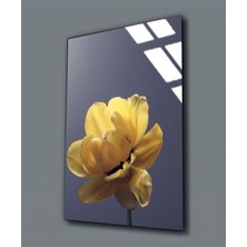 Harikabirev kırılmaz Cam (Temperli)  Sarı Çiçek Tablosu 01 |tmtekli
