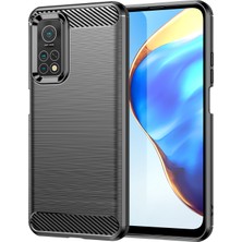 4U Sky 1.8mm Düşmeye Dayanıklı Karbon Fiber Fırçalanmış Doku Tpu Case Arka Cep Telefonu Kapağı Xiaomi Mi 10T 5G/10T Pro 5g-Siyah (Yurt Dışından)