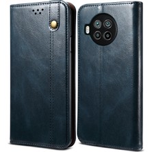 4U Sky Xiaomi Redmi Note 9 Pro 5g-Mavi Için Waxy Crazy Horse Doku Tpu+Pu Deri Kapak Kılıf (Yurt Dışından)