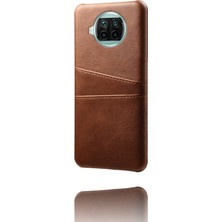 4U Sky Xiaomi Redmi Note 9 Pro 5g-Brown Için Çift Kart Yuvalı Pu Deri Kaplamalı Sert Pc Kapağı (Yurt Dışından)